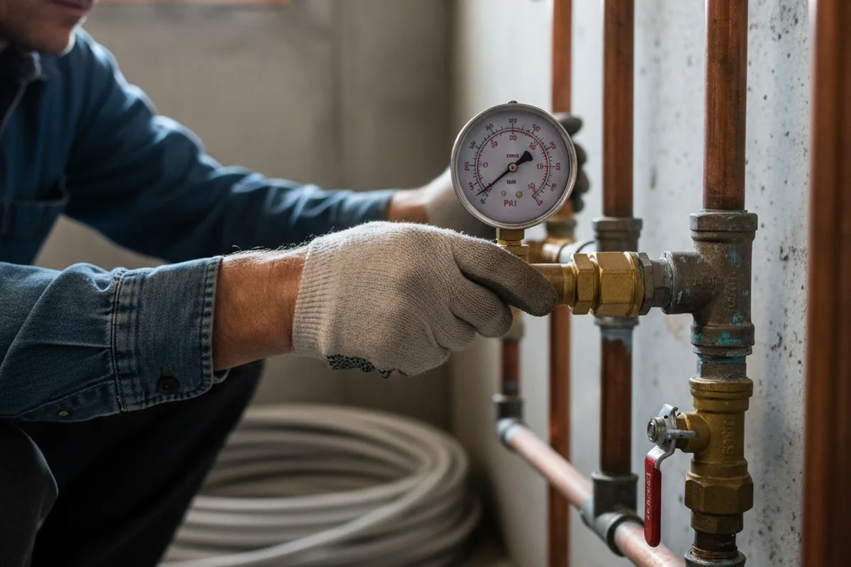 Pressure testing a repaired line during Water Line Repair in Coarsegold
